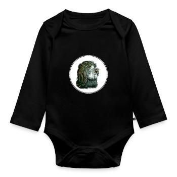 Katalanischer Schäferhund Aquarell Illustration - Baby Bio-Langarm-Body - Schwarz - Vorne