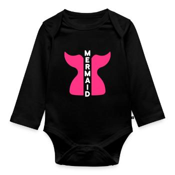 Mermaid (geteilte Meerjungfrauenflosse) - Baby Bio-Langarm-Body - Schwarz - Vorne