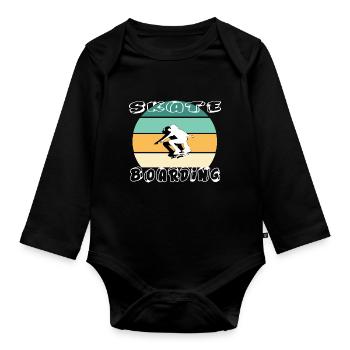 Skater Skateboarder Skateboard - Body Bébé bio manches longues - noir - Devant
