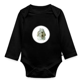 Spinone Italiano Purebred Dog Aquarelle Illustrat - Body Bébé bio manches longues - noir - Devant