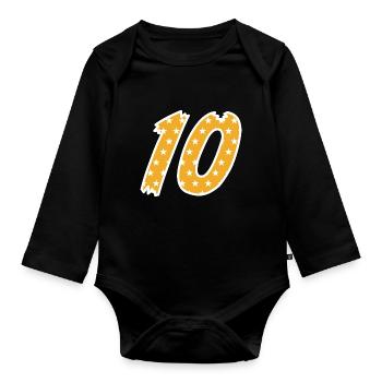 Zehn - Baby Bio-Langarm-Body - Schwarz - Vorne