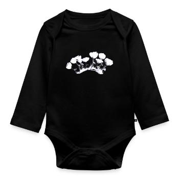 blumen glanz grass symbol pflanze - Baby Bio-Langarm-Body - Schwarz - Vorne