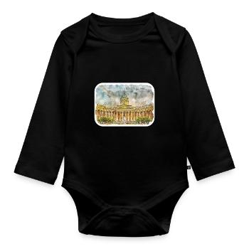 Saint-Pétersbourg Russie Aquarelle Esquisse Dessinée Illus - Body Bébé bio manches longues - noir - Devant