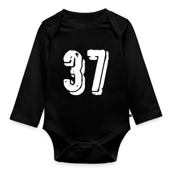 Maillot numéro 37 - Body Bébé bio manches longues - noir - Devant