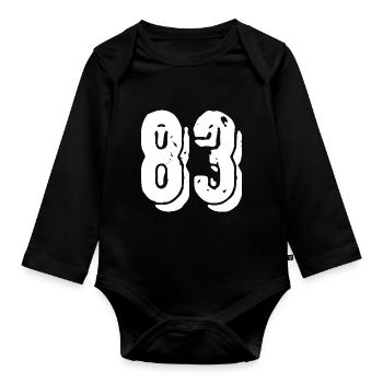 Maillot à 83 numéros - Body Bébé bio manches longues - noir - Devant