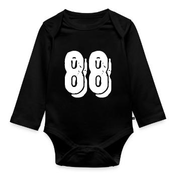 88 number jersey - Organic Longsleeve Baby Bodysuit - black - Front