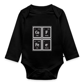 Coffee | Periodic Table of Elements - Organic Longsleeve Baby Bodysuit - black - Front
