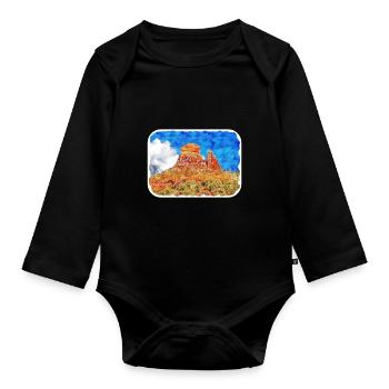 Arizona USA Aquarelle Dessin Dessin Illustration - Body Bébé bio manches longues - noir - Devant