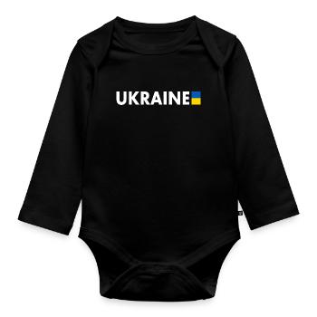 Ukraine - Body Bébé bio manches longues - noir - Devant