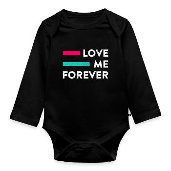 L’amour est beau! Saint-Valentin 14 février - Body Bébé bio manches longues - noir - Devant