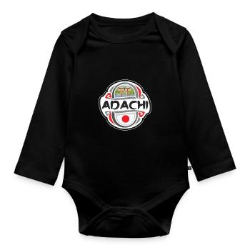 Adachi Japon Drapeau Badge Souvenir de Voyage Timbre - Body Bébé bio manches longues - noir - Devant