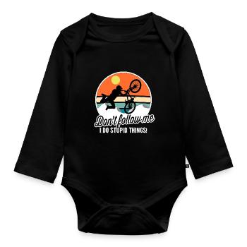 Cyclisme VTT - Dark Vintage - Body Bébé bio manches longues - noir - Devant