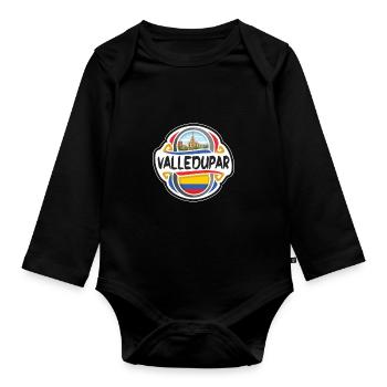 Valledupar Colombia Flag Travel Souvenir Badge Sta - Organic Longsleeve Baby Bodysuit - black - Front