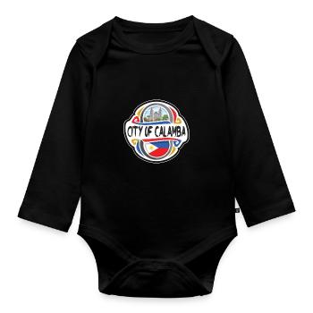 Ville de Calamba Philippines Drapeau Souvenir de Voyage B - Body Bébé bio manches longues - noir - Devant