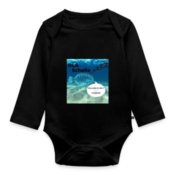 Ola Scholle - Baby Bio-Langarm-Body - Schwarz - Vorne