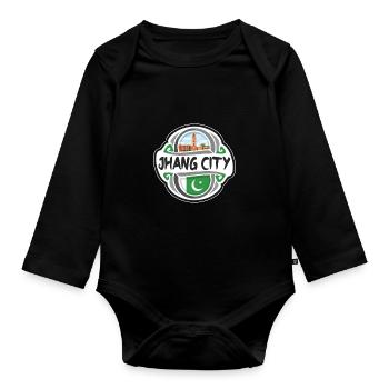 Jhang Stadt Pakistan Flagge Reise Souvenir Abzeichen Sta - Baby Bio-Langarm-Body - Schwarz - Vorne