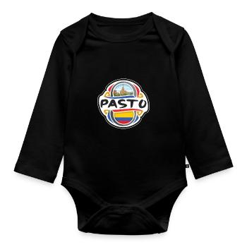 Pasto Colombie Drapeau Badge Voyage Souvenir Timbre - Body Bébé bio manches longues - noir - Devant