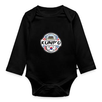 Kunp'o Südkorea Flagge Reise Souvenir Abzeichen Stam - Baby Bio-Langarm-Body - Schwarz - Vorne