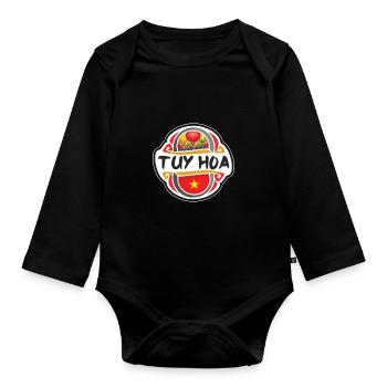 Tuy Hoa Vietnam drapeau insigne voyage souvenir timbre - Body Bébé bio manches longues - noir - Devant