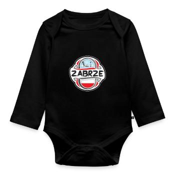 Zabrze Polen Flagge Abzeichen Reise Souvenir Stempel - Baby Bio-Langarm-Body - Schwarz - Vorne