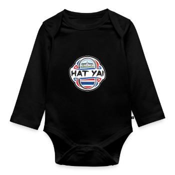 Hat Yai Thailand Flagge Abzeichen Reise Souvenir Stempel - Baby Bio-Langarm-Body - Schwarz - Vorne