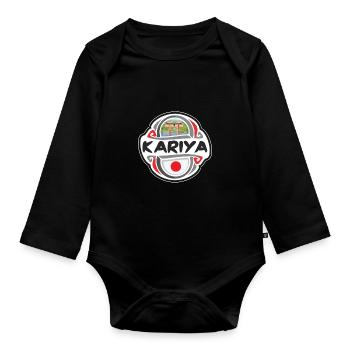 Kariya Japon Drapeau Badge Souvenir de Voyage Timbre - Body Bébé bio manches longues - noir - Devant