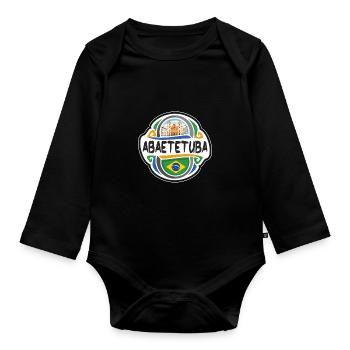 Abaetetuba Brésil Drapeau Badge Voyage Souvenir Timbre - Body Bébé bio manches longues - noir - Devant