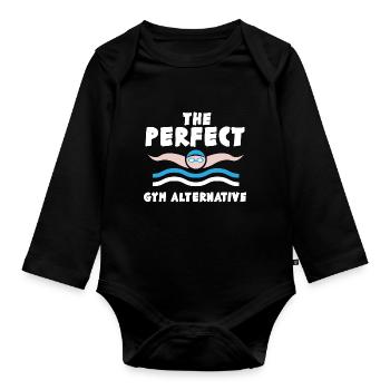 Swimmers Swimming 50 meters track Breaststroke - Organic Longsleeve Baby Bodysuit - black - Front