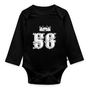 56 Couronne numérique - Body Bébé bio manches longues - noir - Devant