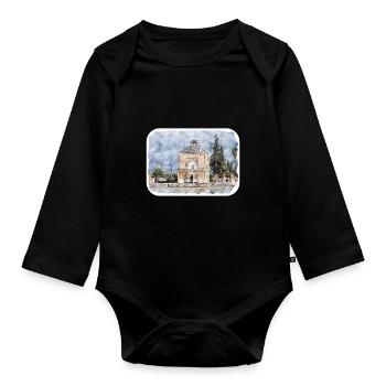 Marrakesch Marokko Aquarell Skizze Illustration - Baby Bio-Langarm-Body - Schwarz - Vorne