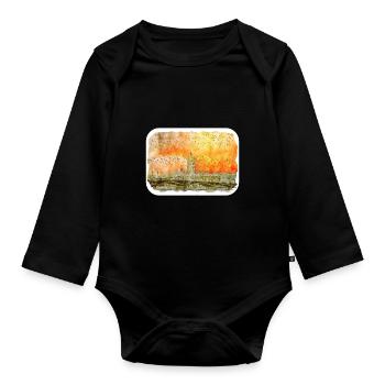 St Petersburg Russia Watercolor Sketch Painting - Organic Longsleeve Baby Bodysuit - black - Front