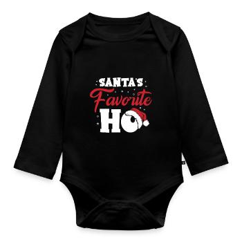 Santa's Favorite Ho - Organic Longsleeve Baby Bodysuit - black - Front