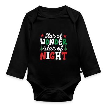 Star Of Wonder & Star of Night Noël - Body Bébé bio manches longues - noir - Devant