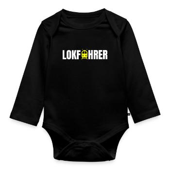 Lokführer Design - Baby Bio-Langarm-Body - Schwarz - Vorne