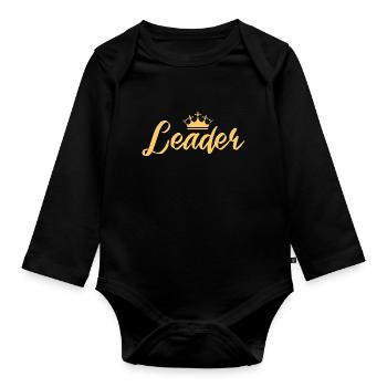 Le Leader - Body Bébé bio manches longues - noir - Devant