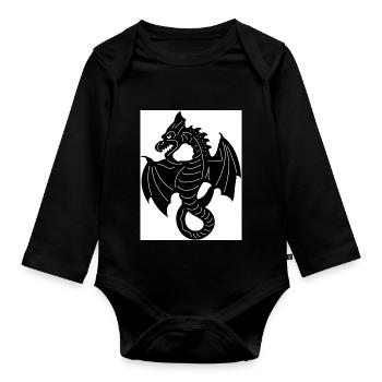 Dragon Flying - Baby Bio-Langarm-Body - Schwarz - Vorne