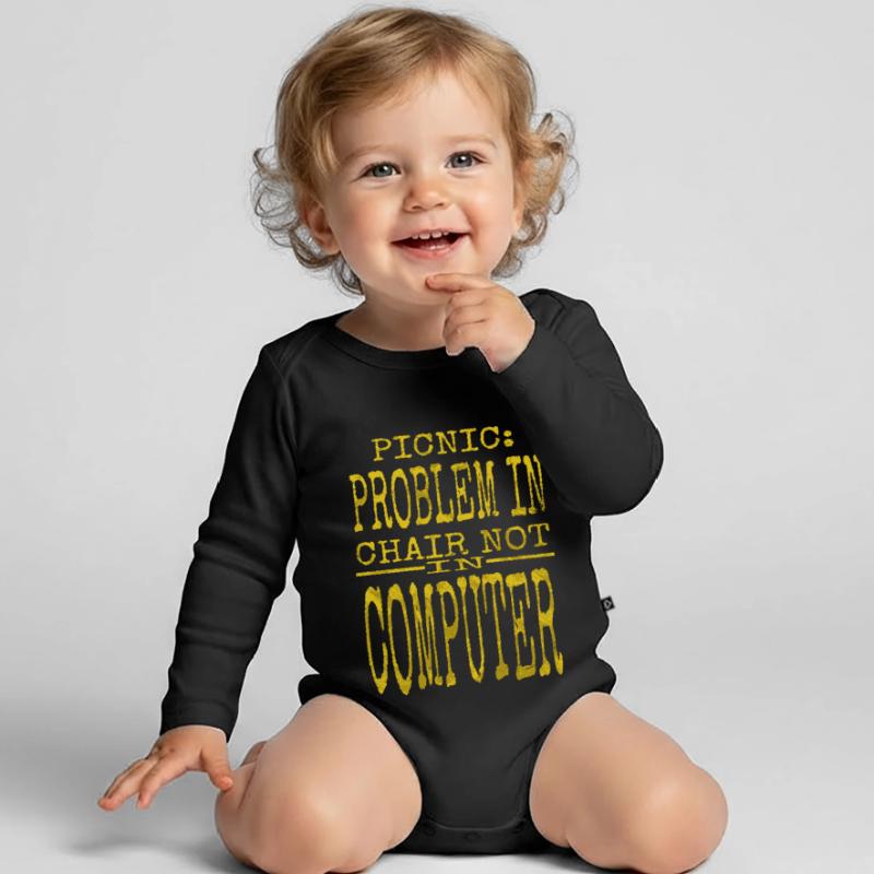 Hacking Computer Codes Programming Funny Quote Organic Longsleeve Baby Bodysuit