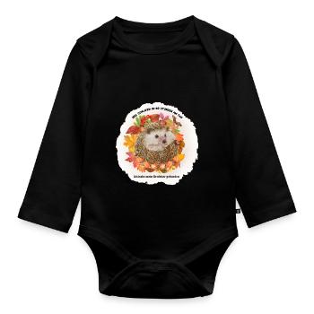 Ich habe mein Krafttier gefunden - Igel - Baby Bio-Langarm-Body - Schwarz - Vorne