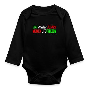 Women life freedom jin jiyan azadi - Baby Bio-Langarm-Body - Schwarz - Vorne