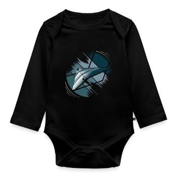 Hanggleiter Drachenflieger Deltasegler - Baby Bio-Langarm-Body - Schwarz - Vorne