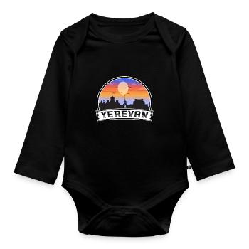 Erevan Arménie Skyline Vintage Sunset Travel Souv - Body Bébé bio manches longues - noir - Devant