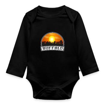 Buffalo New York États-Unis Skyline Vintage Sunset Travel - Body Bébé bio manches longues - noir - Devant