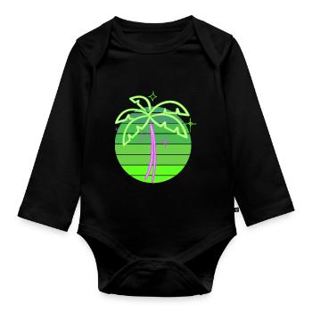 Neonpalme - Baby Bio-Langarm-Body - Schwarz - Vorne