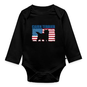 Cairn Terrier - Baby Bio-Langarm-Body - Schwarz - Vorne