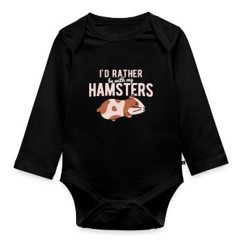 Nagetier Hamster - Baby Bio-Langarm-Body - Schwarz - Vorne