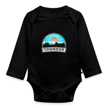 Grenade Espagne Skyline Vintage Sunset Travel Souven - Body Bébé bio manches longues - noir - Devant