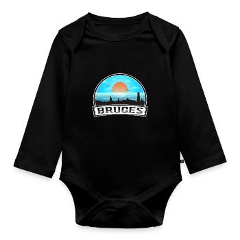 Bruges Belgique Skyline Vintage Sunset Travel Souve - Body Bébé bio manches longues - noir - Devant