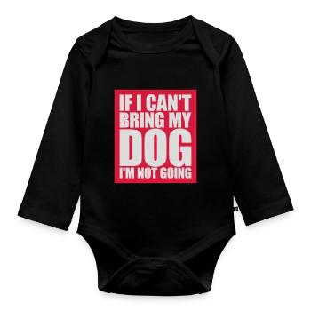 Citation Apportez mon chien - Body Bébé bio manches longues - noir - Devant
