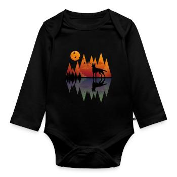 Mountain Malinois - Organic Longsleeve Baby Bodysuit - black - Front