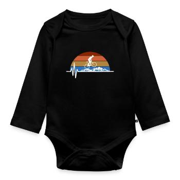 Mountain Bike Heartbeat Cute Bike Heartbeat - Body Bébé bio manches longues - noir - Devant